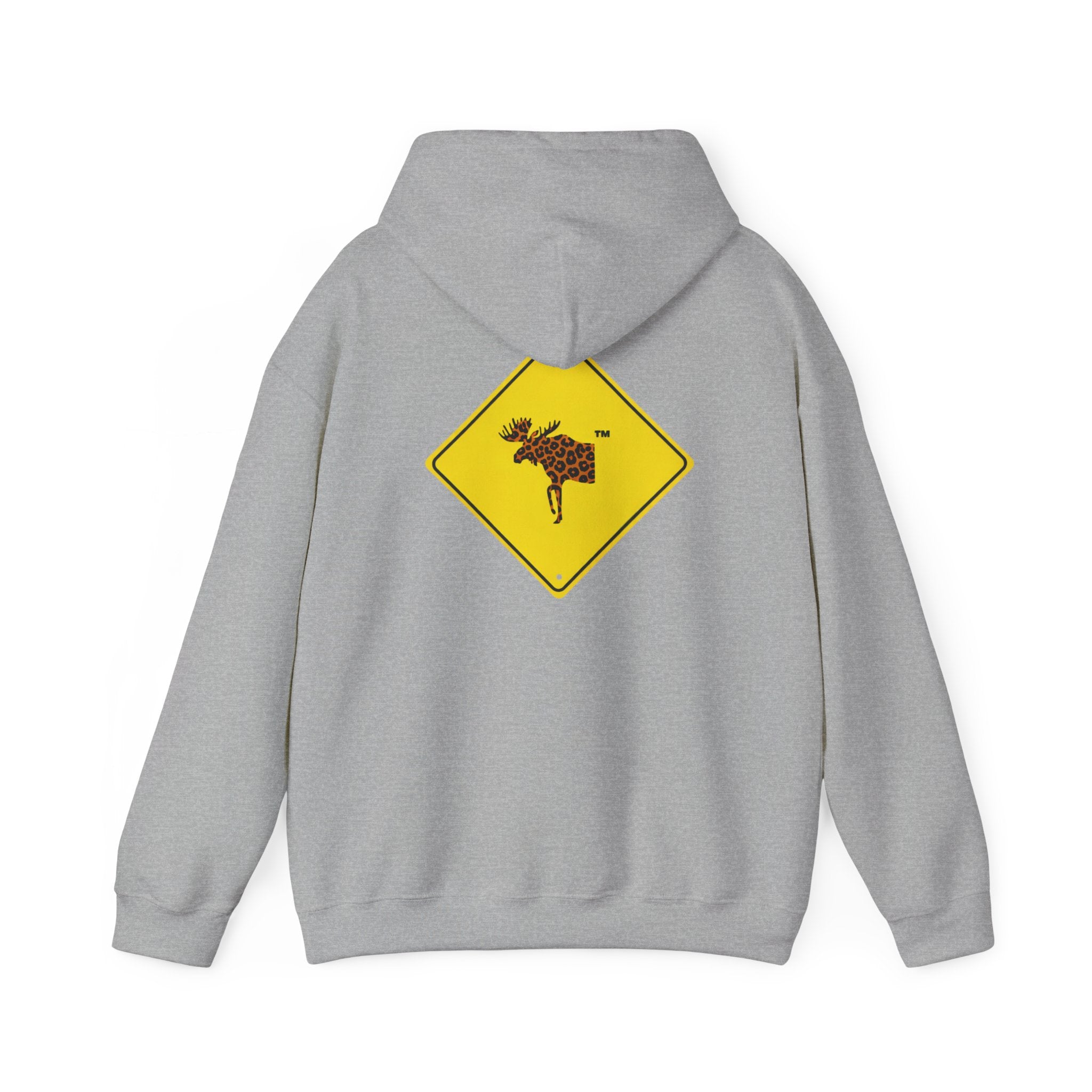 ronnymoose - leopard print crossing sign hoodie